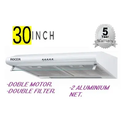 Picture of কার্বন ফিল্টার রান্নাঘরের হুড সহ রসার ডাবল মোটর, 30 \"। (রুপালি)