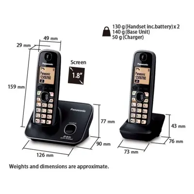 Picture of Panasonic KX-TG3712BX Landline/Intercom Set., Black