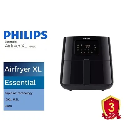 Picture of Philips Digital Display Touch Control Panel 6.2 Ltr Air Fryer XL Size HD9270, Black
