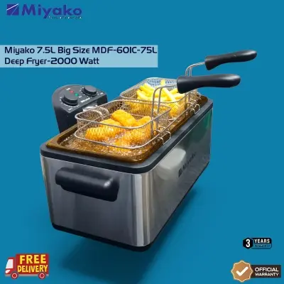Picture of Miyako MDF-601C-75L 7.5L Big Size Deep Fryer 2000W | Stainless Steel Body, ss
