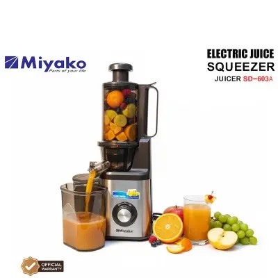 Picture of Miyako SD-603A Vertical Slow Juicer 🧃🔥 | 500W Copper Motor ⚡ | Self-Feeding 🍎 | Non-Drip Spout 🚫💧 | High Yield Juice 🍊 | Reverse & Self-Cleaning Function ✨ | 60-80 RPM Slow Juicing 🐢 | 220-240V Power Supply, ss