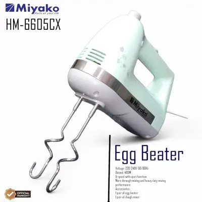Picture of Miyako HM-6605CX 400W Hand Mixer – 5 Speed Egg & Dough Beater, White