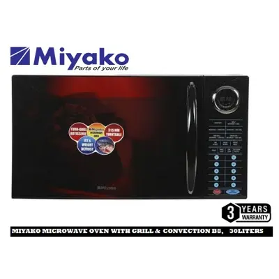 Picture of Miyako Microwave Oven with Grill & Convection Function B8, 30Liters., Black