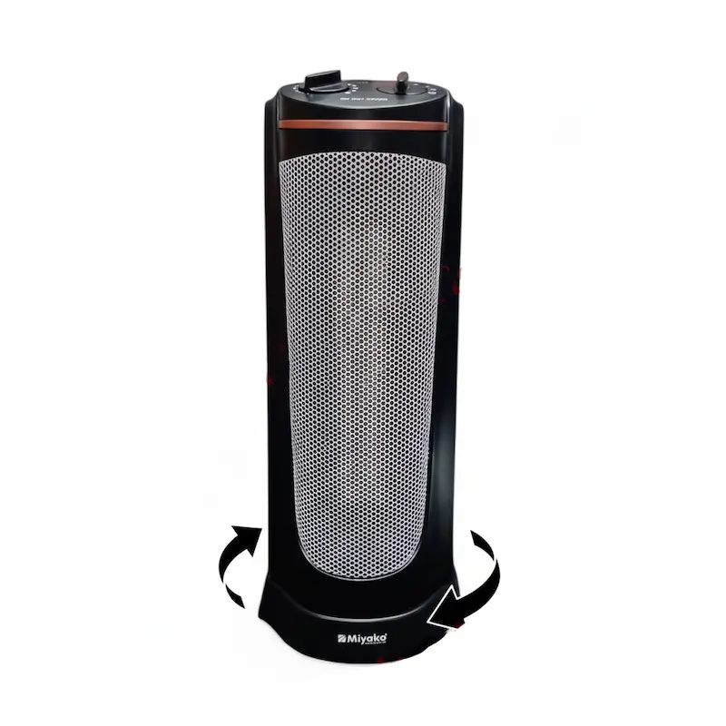 Picture of Miyako Electric Room Heater Safety Thermal Cutoff Device High Efficiency Heating Utilisation Energy Saving / Ptc Heater-2000 Watt 400 Sq Ft Heating Area--PTC-2068, Black