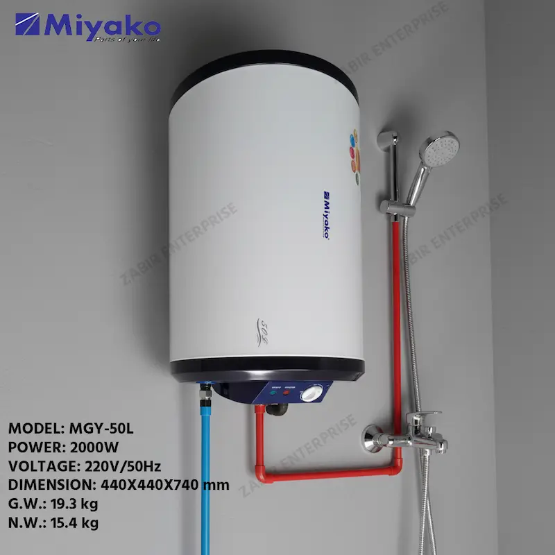 Picture of Miyako MGY-50L Electric Geyser – 50 Liters, 2000W Powerful Water Heater | Durable & Energy Efficient, White