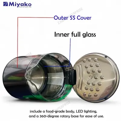 Picture of Miyako MJK-18GLS Electric Kettle – 1.8L Borosilicate Glass, 1500W fast boil, LED light, auto shut-off & overheat protection