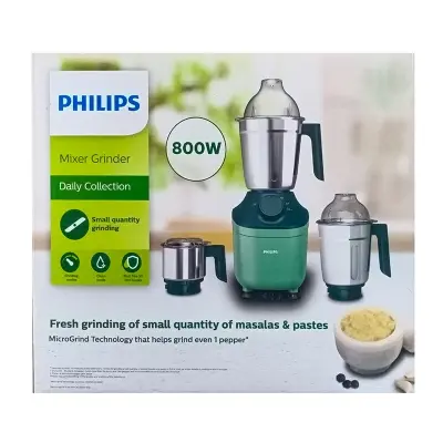 Picture of Philips 800 Watt Mixer Grinder HL7773 with 3 Stainless Steel Jars | Best Price BD, Green