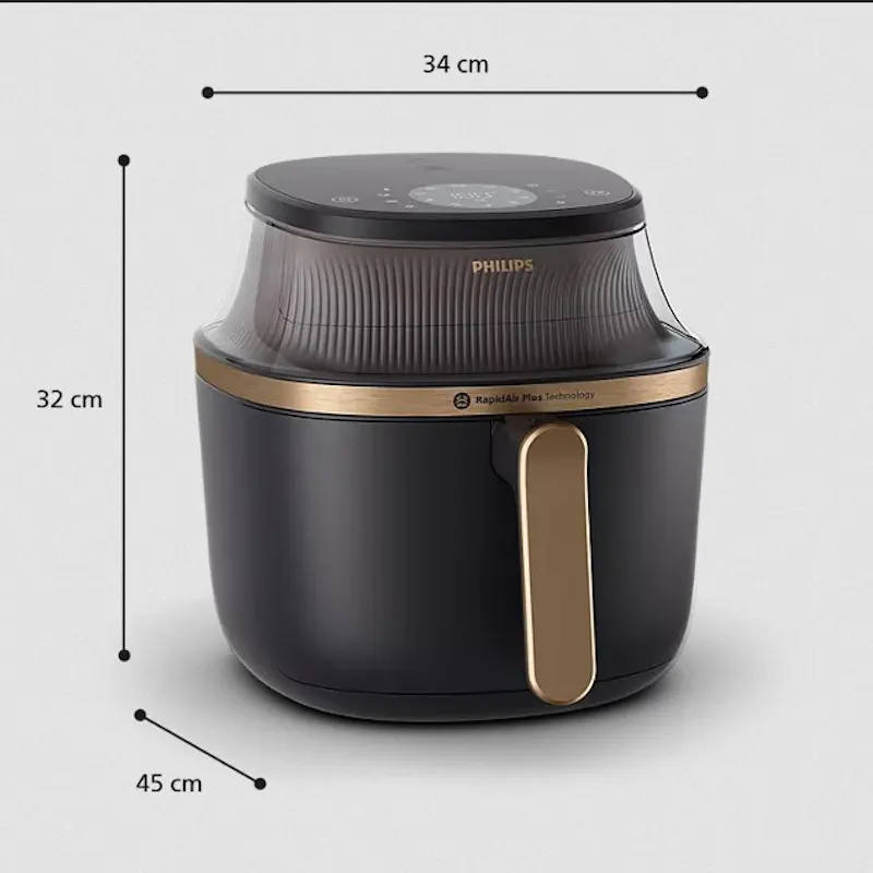 Picture of Philips NA342/09 Airfryer 3000 Series Review | 7.2L Digital XL RapidAir Plus Technology Air Fryer with Cooking Window & HomeID, Black