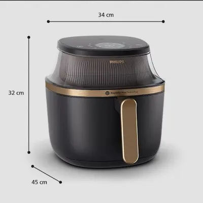 Picture of Philips NA342/09 Airfryer 3000 Series Review | 7.2L Digital XL RapidAir Plus Technology Air Fryer with Cooking Window & HomeID, Black