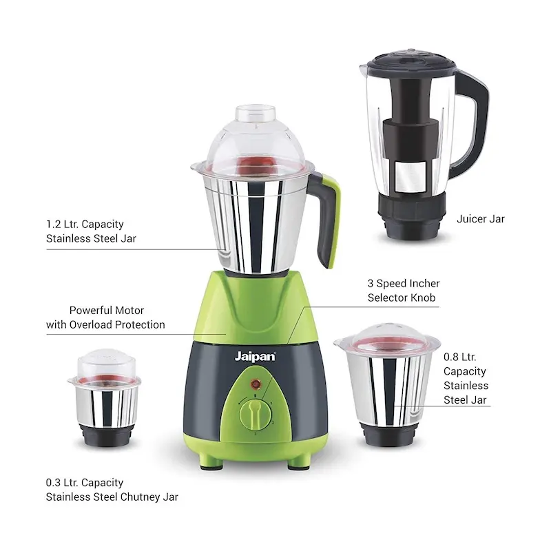 Picture of Jaipan 1000Watts Fruttica High Performance Mixer Grinder with Blending-4 in 1, Green