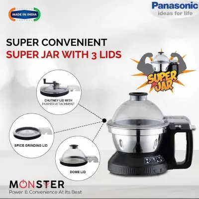 Picture of Panasonic MX-AE375(Black)-Monster-Series Super Mixer Grinder, Black