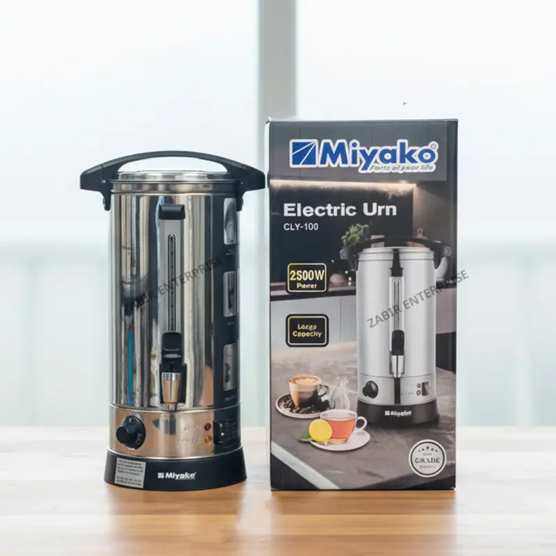 Picture of Miyako Electric Urn CLY-100 – 10L Stainless Steel Hot Water Boiler for Home & Catering | Adjustable Temp 30-110°C, Durable & Safe