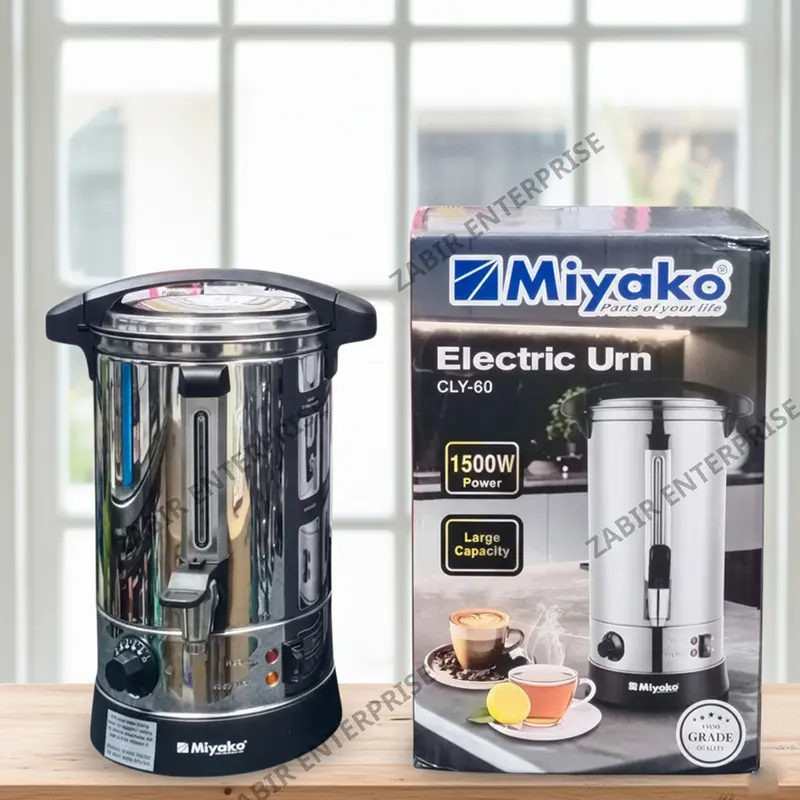 Picture of Miyako Electric Water Boiler CLY-60 (6L) Price in Bangladesh | 1500W Stainless Steel Hot Water Boiler with Temperature Control