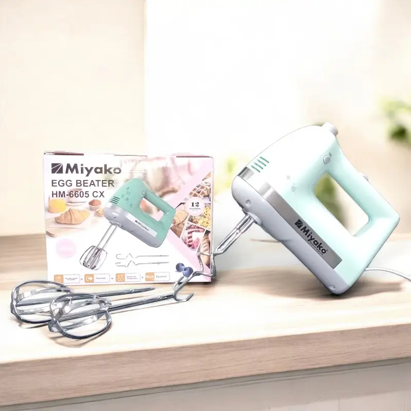 Picture of Miyako HM-6605CX 400W Hand Mixer – 5 Speed Egg & Dough Beater, White