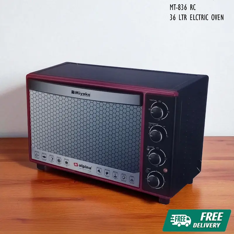 Picture of Miyako MT-836RC -  36 Liters Electric Oven with Roast Basket, Black&Red