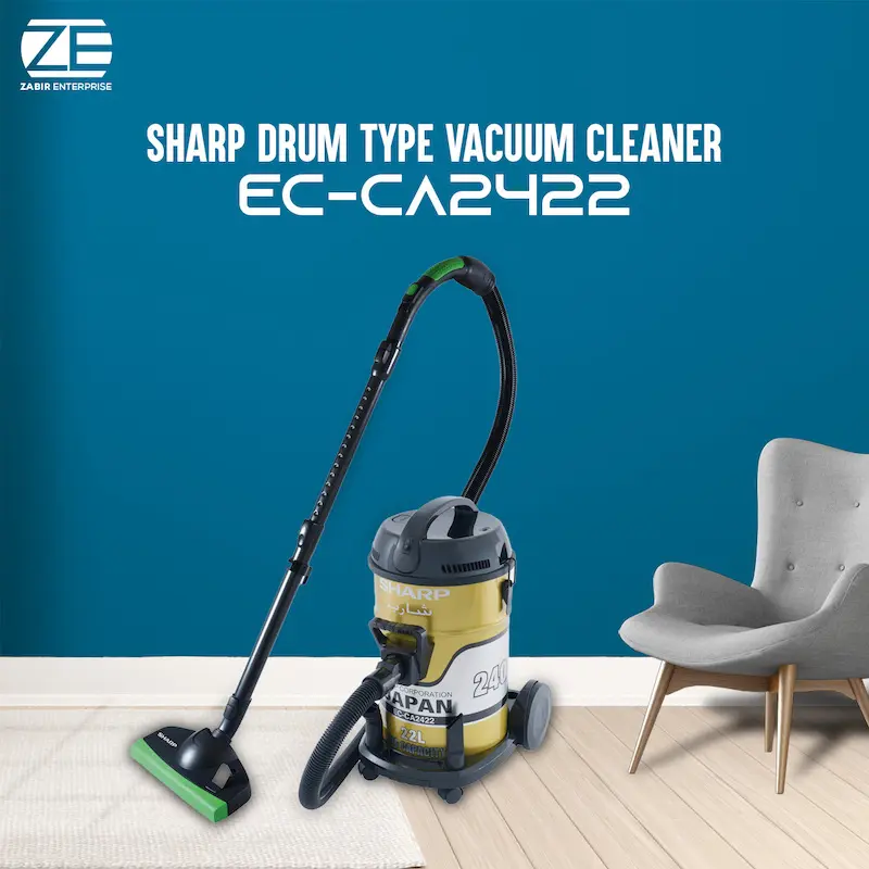 Picture of SHARP Drum Type Bagless Vacuum Cleaner with Blower, EC-CA2422 (2400W, 22L), Gold