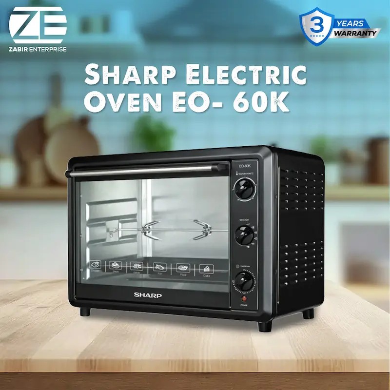 Picture of Sharp EO-60K-3 Electric Oven ( 60L, Black ) - Convection With Rotisserie., Black