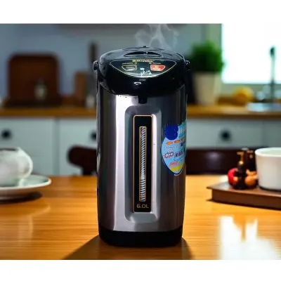 Picture of Miyako 6 Liters Electric Flask PCF-60HM,3 Way Water Dispenser With Re-Boiling Option, Silver