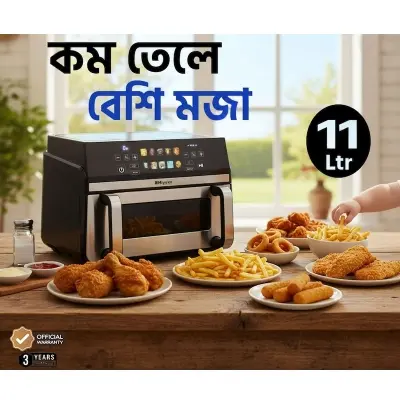 Picture of Miyako Air Fryer AF-1100 CG Non Stick Food Grade Inverter Tech Rapid Air Technology-11L Capacity 2400 WATT, Black