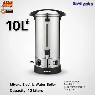 Picture of Miyako Electric Urn CLY-100 – 10L Stainless Steel Hot Water Boiler for Home & Catering | Adjustable Temp 30-110°C, Durable & Safe