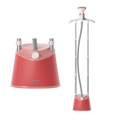 Picture of Buy Philips STE1020/40 Garment Steamer 1800W in Bangladesh | 36g/min Steam, Adjustable Double Pole, Kills 99.9% Bacteria, Soft Red