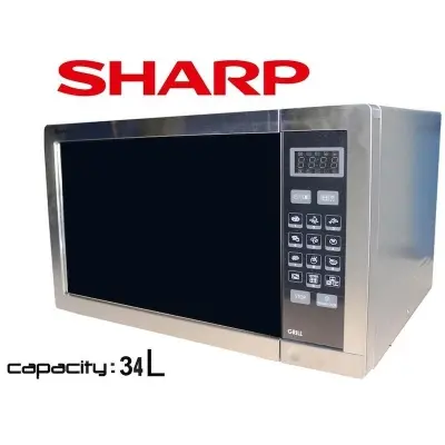 Picture of SHARP R-77AT(ST) Microwave Oven With Grill Function, 34L-Silver., Silver