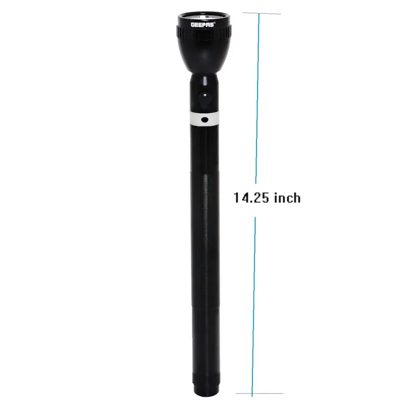 Picture of Geepas GFL3869 Powerful Rechargeable Torch LED Flashlight., Black
