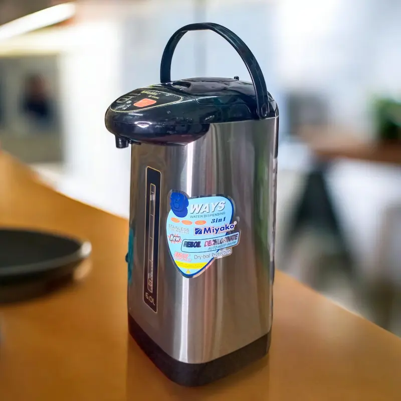 Picture of Miyako 6 Liters Electric Flask PCF-60HM,3 Way Water Dispenser With Re-Boiling Option, Silver