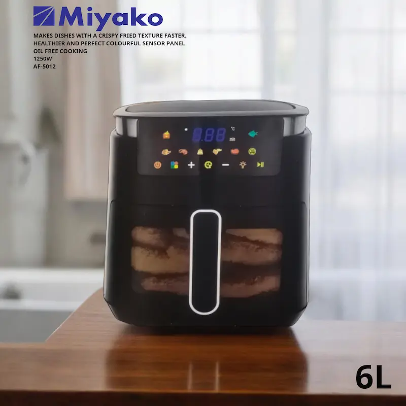 Picture of Miyako AF-5012 Auto cut off /resume when reach/ below preset temperature Air Fryer | 6 liter, Black
