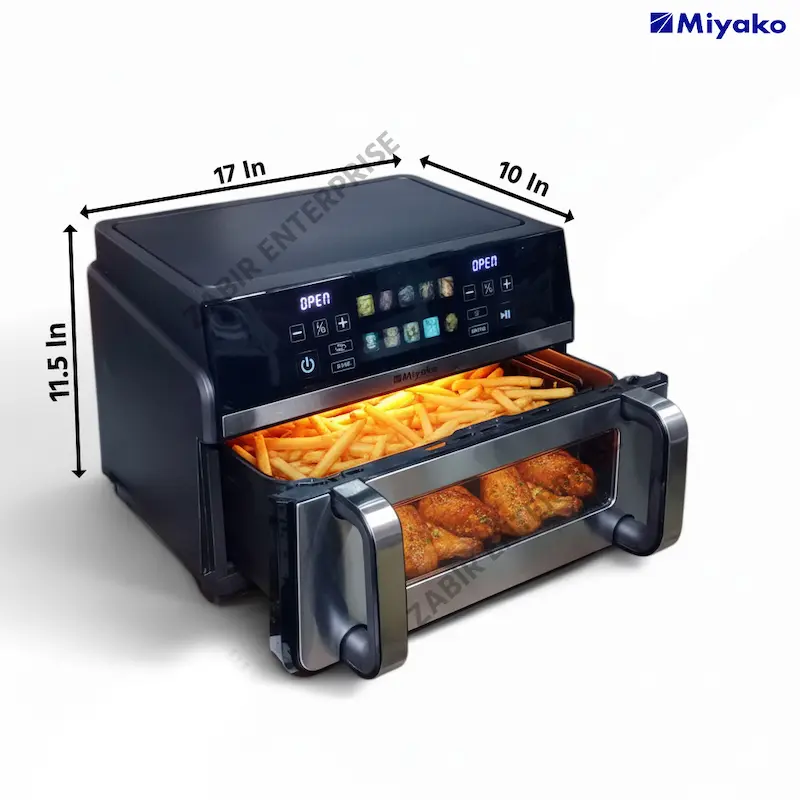 Picture of Miyako Air Fryer AF-1100 CG Non Stick Food Grade Inverter Tech Rapid Air Technology-11L Capacity 2400 WATT, Black