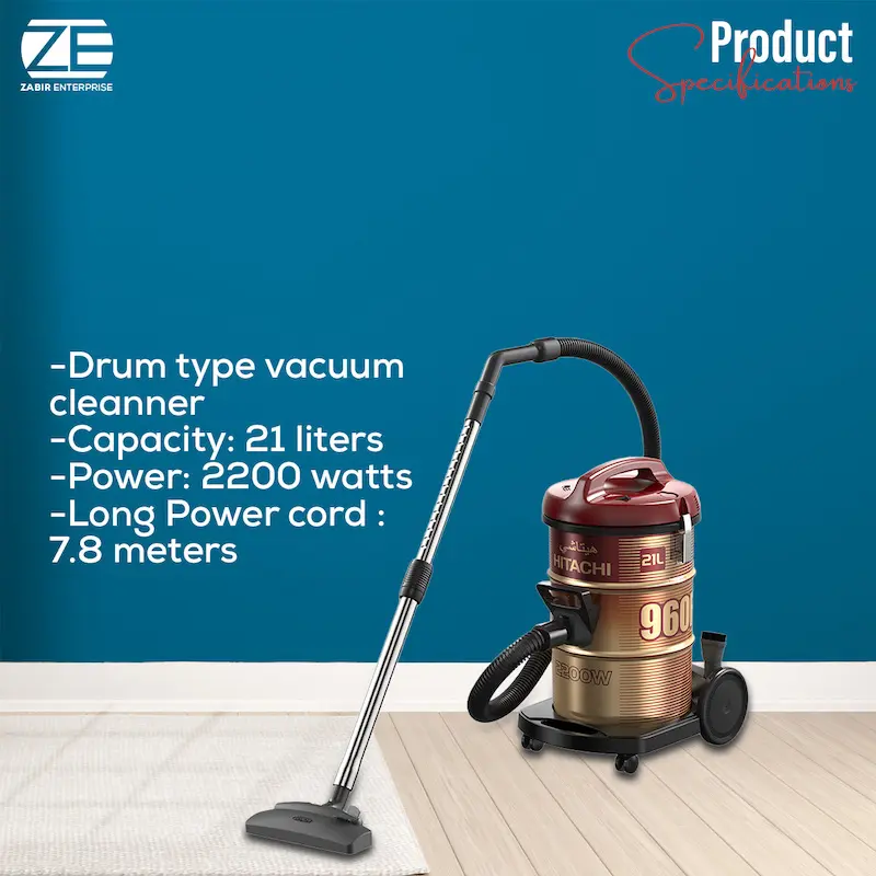 Picture of Hitachi CV-960F Vacuum Cleaner With Blower Function, 2200 Watts., Red