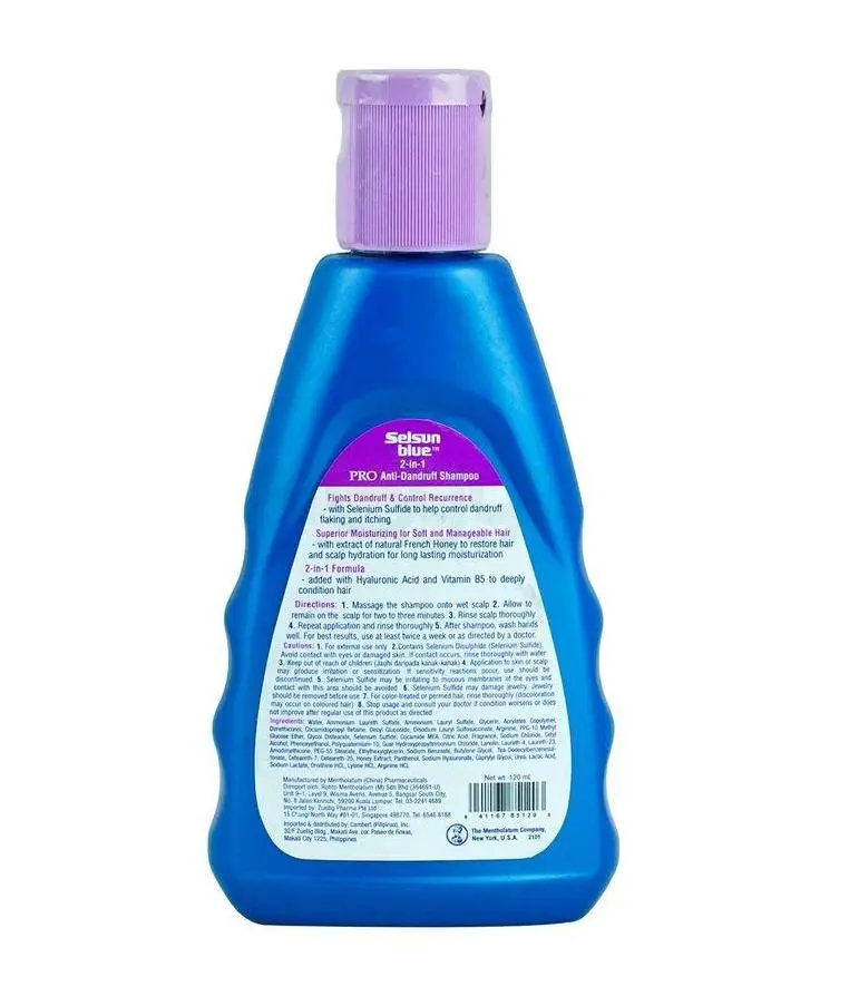 Picture of Selsun Blue Pro 2 in 1 Anti Dandruff Shampoo with Conditioner - 120 ML