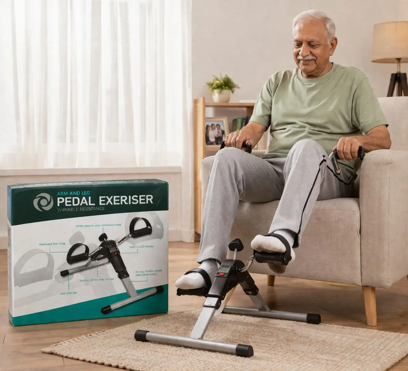 Picture of Arm & Leg Pedal Exerciser Adjustable Resistance Fitness Trainer