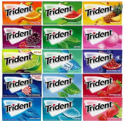 Picture of Trident Chewing Gum Sampler Gum Variety Pack | Sugar-Free | Assorted Flavor (5 Pack)