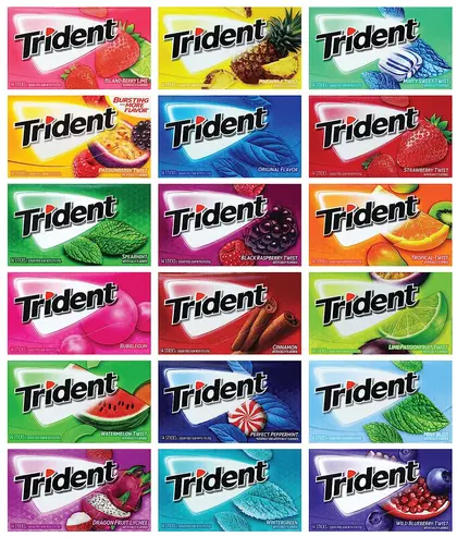 Picture of Trident Chewing Gum Sampler Gum Variety Pack | Sugar-Free | Assorted Flavor (5 Pack)
