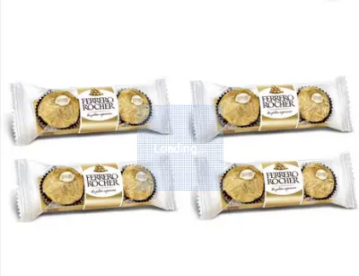 Picture of FERRERO ROCHER T3 Chocolates Imported 37.5gms ( Pack of 4 ) Bars  (4 x 37.5 g)