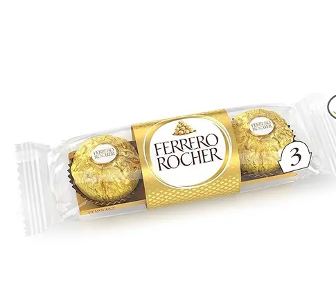 Picture of FERRERO ROCHER T3 Chocolates Imported 37.5gms ( Pack of 4 ) Bars  (4 x 37.5 g)