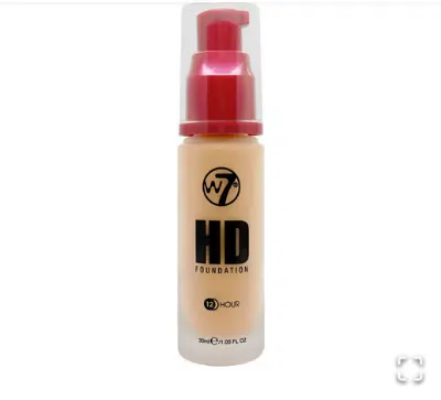 Picture of W7 12 Hour HD Foundation - Honey - 30ml-New Ultra Smooth Full Coverage Formula - 1