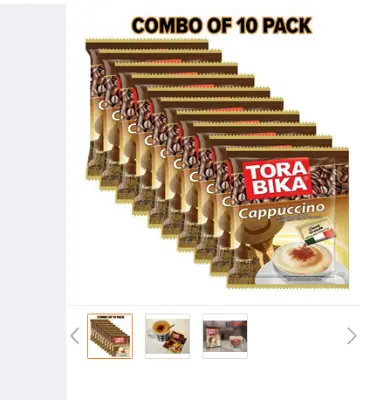 Picture of Tora Bika Cappuccino Coffee 25gm - Combo Of 10 Pack