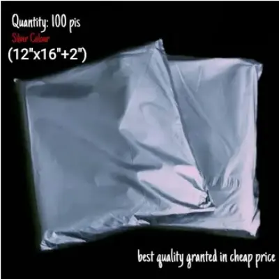 Picture of 50 pcs Courier / Shipping / Bag / poly Bag / Parcel poly Bag/ (Silver)-(12*16+2) - Silver