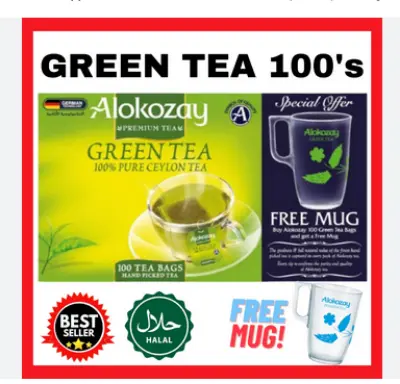 Picture of ALOKOZAY GREEN TEA 100 BAGS with FREE MUG