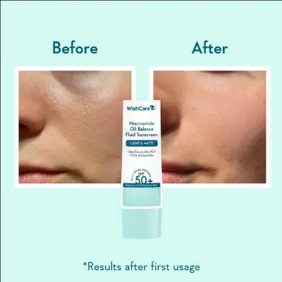 Picture of WishCare 5% Niacinamide Oil Balance Fluid Light & Matte Sunscreen SPF 50 PA++++=50g