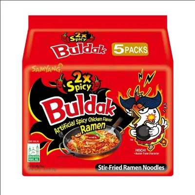 Picture of 2X Spicy Hot Chicken Flavor Noodles  Korean - Family Pack 700gm