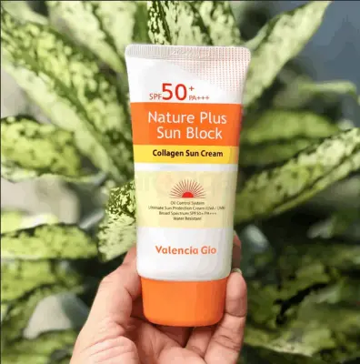 Picture of Valencia Gio Nature Plus Sun Block Collagen Water Resistant Sun Cream SPF 50+ PA+++70ml - White