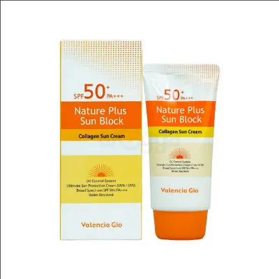 Picture of Valencia Gio Nature Plus Sun Block Collagen Water Resistant Sun Cream SPF 50+ PA+++70ml - White