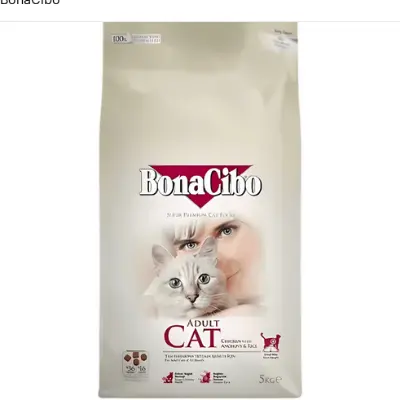 Picture of BonaCibo Super Premium Adult Dry Cat Food Chicken With Anchovy & Rice 5kg - White