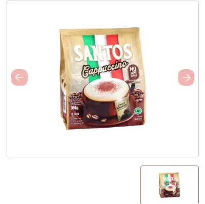 Picture of Santos Cappuccino - Premix Instant Coffee - No Sugar Added - with Choco Granule 15 g*20 pmini pack