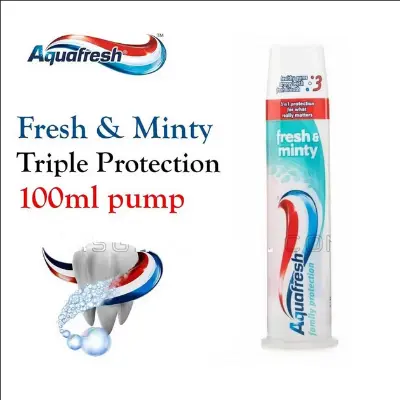 Picture of Aquafresh 3 in 1 Fresh & Minty Toothpaste Pump 100ml-UK
