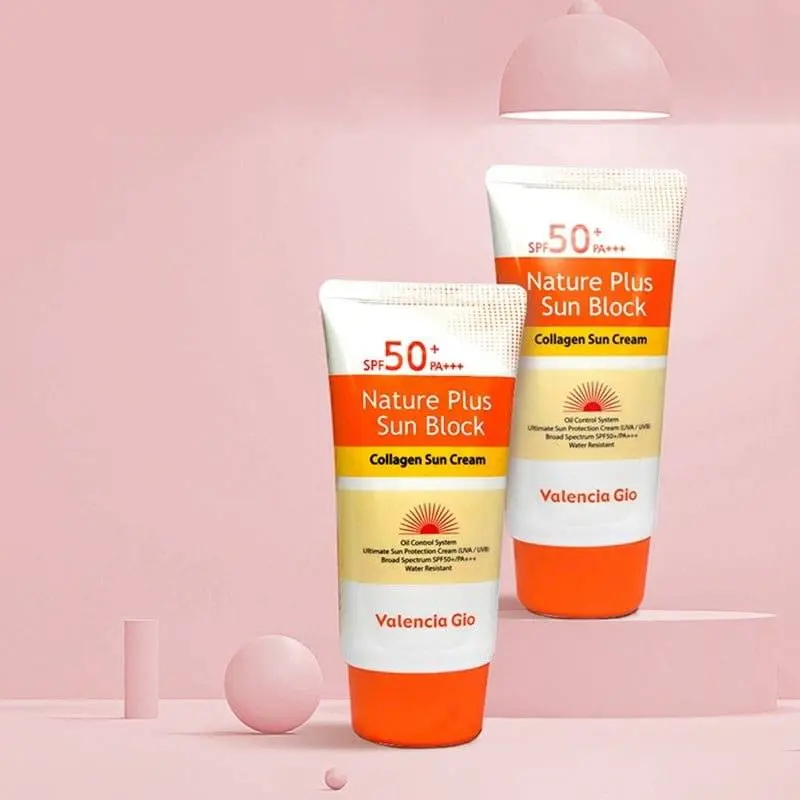 Picture of Valencia Gio Nature Plus Sun Block Collagen Water Resistant Sun Cream SPF 50+ PA+++ - White