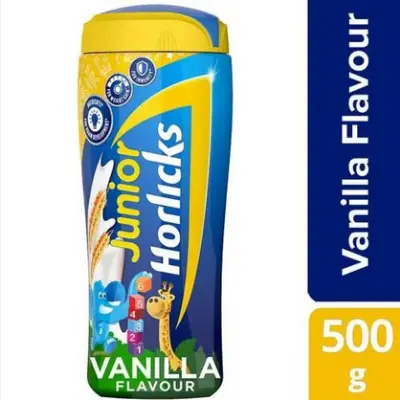 Picture of India-500g Horlicks Junior Health & Nutrition Drink - With DHA & Nutrients Vanilla Flavour 500g Jar